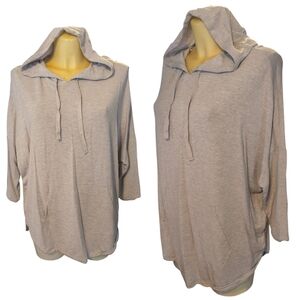 LOFT OUTLET LOUNGE Solid Grey Oversized Lightweight Stretchy Tunic